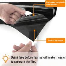 One Way Window Privacy Film Daytime Reflective Mirror Window Tint Self-Adhesive UV Blocking Window Sticker For Home Office, Black - Multicolor - View 4