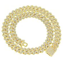 Mens Cuban Link Chain Miami Cuban Necklace Chain Diamond Cut Chains For Men Women 14mm Iced Out Hip Hop Jewelry - Gold - View 2