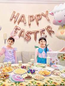 1 个复活节铝箔气球，复活节快乐金属气球，派对装饰，室内/室外，朋友聚会，玫瑰金 - 彩色 - 查看 2