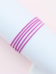 5pcs Stainless Steel Tiny Spring Bracelet Set For Fashion Women And Girls - Bracelet Set - View 17