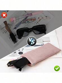 5 Packs Glasses Case Soft Eyeglass Case Portable Squeeze Top Leather Glasses Case Anti-Scratch Eyeglass Case For Women Men - 1 - Xem 6
