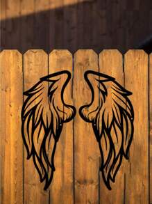 CIFbuy 2 件大金属天使翅膀壁雕 - 适合室内和室外装饰，完美装饰您的家、卧室和客厅，营造华丽的氛围。 - 黑色 - 查看 6