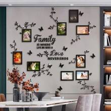 1 pieza Adhesivo de pared de marco acrílico creativo con diseño de rama de árbol, 9 ramas de marco con decoración de pared de rompecabezas de mariposa, adhesivo de marco de rama acrílico, regalo para cumpleaños, festivales, adecuado para sala de estar, dormitorio, estudio, entrada, decoración de pared de fondo de sofá, regalos de graduación, decoración de habitación, decoración del hogar, decoración de baño, decoración de dormitorio, decoración de habitación, artículos de decoración de sala de estar, decoración del hogar, papel tapiz de pared de sala de estar, pegatinas personalizadas