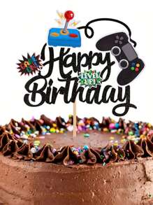 1 件/12 件电子游戏纸杯蛋糕装饰组装游戏控制器纸杯蛋糕装饰适用于游戏主题生日周年派对装饰用品 - 多色 - 查看 6