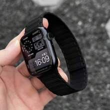 1pc Unisex Silicone Magnetic Watch Band Compatible With Apple Watch, Silicone Magnetic Armor Pattern Band Compatible With Apple Watch 42mm 38mm 40mm 41mm 44mm 45mm 46mm 49mm, Fashionable Smart Watch Strap Replacement Compatible With Apple Watch Series Ultra2 Ultra SE2 SE 10 9 8 7 6 5 4 3 2 1, Suitable As A Back To School Gift