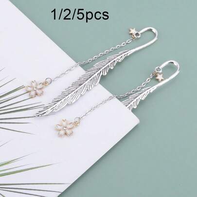 1/2/5 علامة معدنية كتاب، مناسبة كهدايا ولوازم مدرسية للرجوع للمدرسة