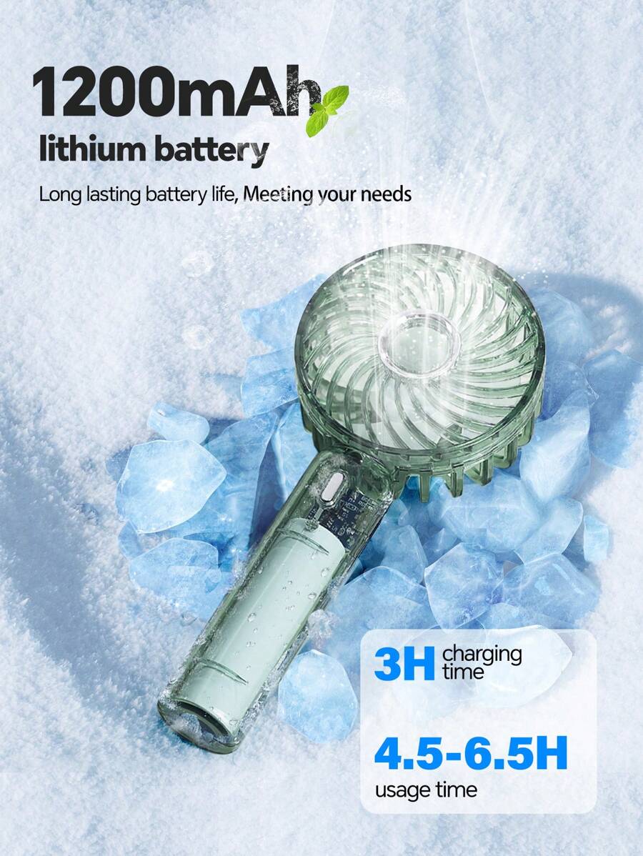 USB Desktop Portable Mini Handheld Fan - Quiet, Powerful Mini Fan, Rechargeable Battery, Transparent And Visible Design Portable Fan,USB Powered Air Cooler Fan, Including Base Plate - Perfect For Outdoor, Home Use And Gift, Picnic Travel, Summer Essential, Beach Vacation Essential Back To School Supplies - Multicolor - View 1