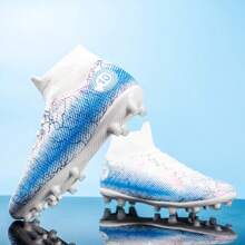 Men's Soccer Shoes High-Top Soccer Cleats Outdoor Breathable Athletic Professional Spikes Youth Boys Football Shoes Unisex