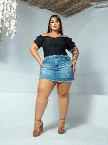 Plus Size Blouses - màu đen - Xem 4