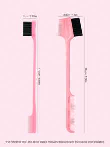 1pc/2pcs Portable Dual-Head Multi-Function Comb, Edge Comb, Edge Control Comb, Double-Sided Hair Styling Comb, Suitable For Hair Salon Professional Hair Tools, Hair Dyeing Comb, Hair Styling Tools, Travel Essential, Back To School Season, Travel Vacation Essential - Pink - View 1