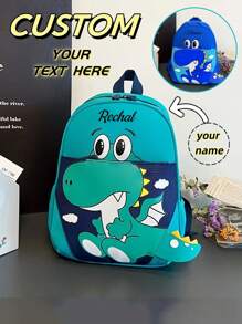 Zaino personalizzato con nome personalizzato o messaggio di vacanza. Personalizza il tuo zaino. Zaino leggero, alla moda, carino, kawaii e versatile con più tasche, con stampa tridimensionale di unicorno o dinosauro. Molto adatto per le ragazze.