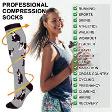 6 đôi tất nén unisex, họa tiết mèo và heo dễ thương, tất nén cổ cao phù hợp cho chạy bộ, đạp xe, leo núi, du lịch và các hoạt động thể thao khác. - Nhiều màu - Xem 4