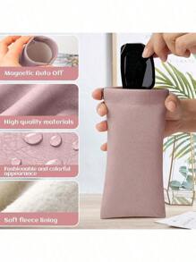 5 Packs Glasses Case Soft Eyeglass Case Portable Squeeze Top Leather Glasses Case Anti-Scratch Eyeglass Case For Women Men - 1 - Xem 2