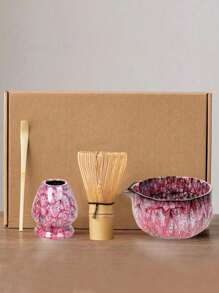 1pc/3pcs/4pcs Ceramic Matcha Set, Matcha Bowl, Matcha Whisk, Matcha Cup, Stirrer, Tea Scoop, Tea Bowl Set, Matcha Making, Dessert Pastry Making, Tea Drink Making Tools Set, Japanese Gift Box Tea Set, Song Dynasty Matcha Whisk Tool Set Back To School - Multicolor - View 2