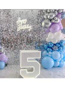 24/30pcs Shimmer Wall Backdrop Square Glitter Panels For Birthday Wedding Anniversary Party Photo Backdrop Decoration Photo Props - Bạc - Xem 6