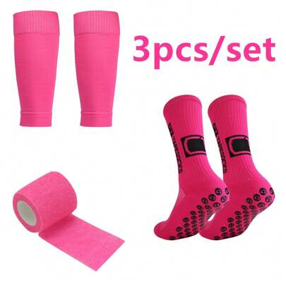 3 Pairs Women Men Sport Socks Leg Sleeves Non Slip Soccer Socks Grip Socks