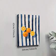 1pc Framed Canvas Poster, Orange Fruit Wall Art Canvas Paintings, Ideal Gift For Bedroom Living Room Corridor, Wall Art, Wall Decor, Winter Decor, Room Decoration - 彩色 - 查看 8