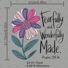 1 件/2 件/3 件 Fearfully And Wonderfully Made 补丁图案熨烫转印贴纸适用于 T 恤运动衫牛仔裤包服装配饰口罩牛仔裤和背包帽子枕头 - 可洗且持久