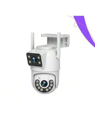 Câmara de segurança Wi-Fi de lente dupla - Visão panorâmica de 360°, deteção humana inteligente, controlo da aplicação Yoosee, à prova de intempéries, entrega instantânea - Proteja a sua propriedade e a sua família 24 horas por dia