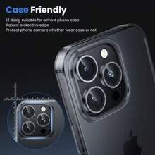 16pcs Lens Protective Film/Camera Protection/Prevent Scratching/5 Sets Of Mixed Color Machine Lens Protective Film, Ultra-High Definition 9H Reinforced Glass And Metal Separate Ring Cover, Easy To Install, Scratch-Proof, Suitable For Shell +1pc Storage Box. Mobile Phone Lens Film Black, Blue, Gold, Silver, Colorful Lens Film. Gift For Birthday, Family, Friends Alloy Metal With Tempered Glass Full Cover, Lens Protector, Phone Accessories