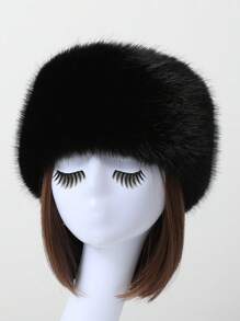1set Faux Fur Fox Hair Elastic Headband & Wrist Band, Mongolian Style Ladies Hair Accessory Set