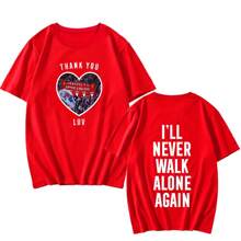 I'll Never Walk Alone Again Shirt Thank You Luv T-Shirts Unisex Football Letter Graphic Short Sleeve Tees - Black - View 1