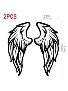 CIFbuy 2 件大金属天使翅膀壁雕 - 适合室内和室外装饰，完美装饰您的家、卧室和客厅，营造华丽的氛围。 - 黑色 - 查看 8