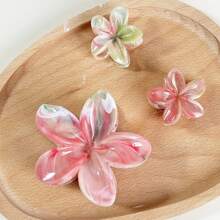 3 件套渐变色芙蓉花塑料发夹，1 个大号和 2 个小号，优雅多用途，适合日常、休闲、派对、通勤、假日发型发夹爪夹发夹发夹发夹