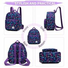 VASCHY Small Backpack For Women, Cute Mini Rucksack Fashion Lightweight Nylon Travel Backpack Purse For Ladies Teen Girls, School Backpack - Purple - View 6