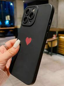 Heart Pattern Anti-Drop Black Soft Phone Case Compatible With IPhone 16/15 XR/7/8, IPhone 15 Pro Max/12 Pro Max/13 Pro Max/14 Pro Max, 13 14 11 12P 14P 11P 12P X XS XR 7 8P 7 8, Galaxy S24, A03s, A03 Core, A04, A12, A13, A14, A21s, A22, A23, A24, A32, A33, A34, A51, A52, A53, A54, A71, A72, A73, S20 FE, S21, S22, Redmi 9, Redmi 9A - Multicolor - View 2