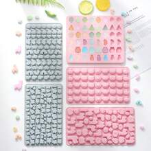 Molde de Silicone Forma Animal Ovelha Alpaca com 53 Cavidades Para Gelatina Doce Gelo Gummy Bear - Rosa empoeirado - Visão 4