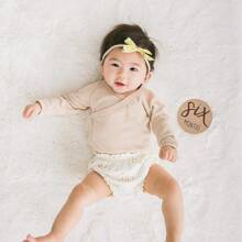 6/12 件新生儿里程碑木块，每月成长家庭照片道具，纪念礼物婴儿洗礼复活节礼物，适合女孩/男孩 - 彩色 - 查看 6