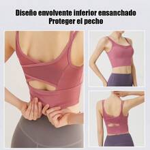 European And American Sports Bra, Beautiful Back, Cross Bra, Shockproof Push-Up, Sports, Yoga, Fitness, Shoulder Bra - 粉色 - 查看 2