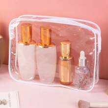 3pcs/Cleaning Travel Toiletries And Makeup Storage Bag For Ladies Toiletries And Toiletries And Waterproof Zipper Transparent Design Can Quickly Find Items Suitable For Women Air Travel And Home Makeup Storage Ladies' Gift Mother's Day Gift Travel Essentials Holiday Essentials
