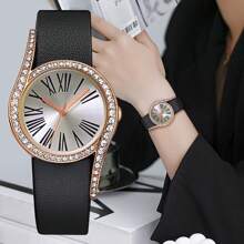 3pcs/Set Women Watches Set Quartz Watch For Women Fashion Wristwatch Ladies Clock Leather Watch Festival Gift Valentine's Day