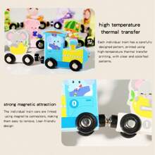 4 Style Magnetic Wooden Train Set, Christmas Stocking Fillers, Magnetic Animal Number Train Toys For Ages 3 4 5 6, Fine Motor Skills Dinosaur Numbers Learning Toys, Fruit Numbers Educational Toys, Best Birthday Christmas Gifts, Christmas Decorations