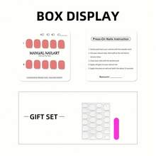 10pcs Short Trapezoidal Handmade Wearable Nails, High-End Elegant Nails, Color Nails, Colorful, Detachable And Reusable, Includes 1pc Glue And 1pc Nail File, Suitable Daily Life, Work, School, Dates, Parties, And Proms. - M - 查看 9