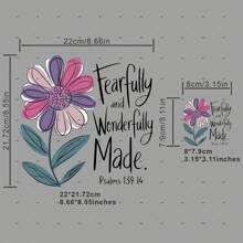 1 件/2 件/3 件 Fearfully And Wonderfully Made 补丁图案熨烫转印贴纸适用于 T 恤运动衫牛仔裤包服装配饰口罩牛仔裤和背包帽子枕头 - 可洗且持久