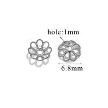 50pcs Stainless Steel Plated 18K Gold Hollow Flower Pedestal Plated Diy Handmade Flower Pedestal Bead Cap Beaded Jewelry Accessories