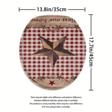 4pcs Red Star Grid Shower Curtain Gift Modern Home Bathroom Decoration Curtain And Toilet Floor Mat 3-Piece Set With 12 Shower Curtain Hooks Bathroom Accessories Back To School Fall Decor