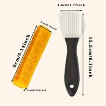 2 件套绒面革和皮革清洁刷，带 3 面橡皮擦，适用于雪地靴、合成皮革制品，塑料手柄，软毛，非常适合鞋履护理和抛光 - 彩色 - 查看 2