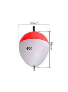 3 件装红色和白色 EVA 泡沫硬浮力长距离钓鱼浮标，腹部较大，浮力大