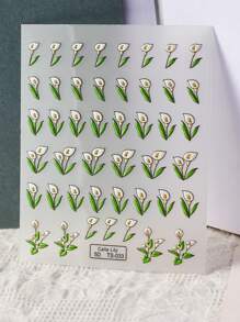 1 件 5D 浮雕花朵美甲贴纸粘性滑块 DIY 指甲油美甲贴纸贴花 - 彩色 - 查看 7