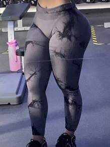 Summer Workout Tie Dye Seamless High Waisted Workout Leggings Women Scrunch Butt Lifting Yoga Gym Athletic Pants