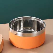 1pc Stainless Steel Pet Bowl, Anti-Slip And Anti-Spill Design, Large Capacity For Medium & Large Dogs Food And Water - Multicolor - View 7