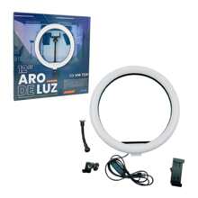 Aro de Luz 12 Pulgadas con Luz Led Blanca + Tripie - Negro - Ver 2
