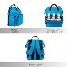 HuaTang Pañalera Expandible Impermeable Y Cambiador Mochila 3 En 1 Color (Rosa,Azul,Gris)
