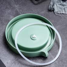 450ml roestvrijstalen voedselisolatie-emmer, draagbaar, opvouwbaar, servies, student, lunchbox met witte boorden, verzegeld en lekvrij
