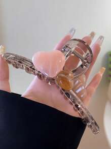 1 szt. Wysokiej jakości, mieszana kolorystycznie, duża spinka do włosów w kształcie serca, akcesorium do włosów, prosty i świeży, elegancki prezent dla kobiet na Walentynki, spinki do włosów, spinki do włosów, spinki do włosów, spinka do włosów, akcesoria do szkoły, akcesoria do włosów na jesień i zimę dla kobiet, stroje wakacyjne, kobieta