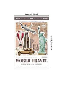 32 tờ nhãn dán Washi và 20 tờ giấy dán sổ lưu niệm, chủ đề kiến trúc du lịch thế giới, sổ dán sổ lưu niệm, sổ kế hoạch, văn phòng phẩm thẩm mỹ, đồ dùng học tập, trở lại trường - Nhiều màu - Xem 2